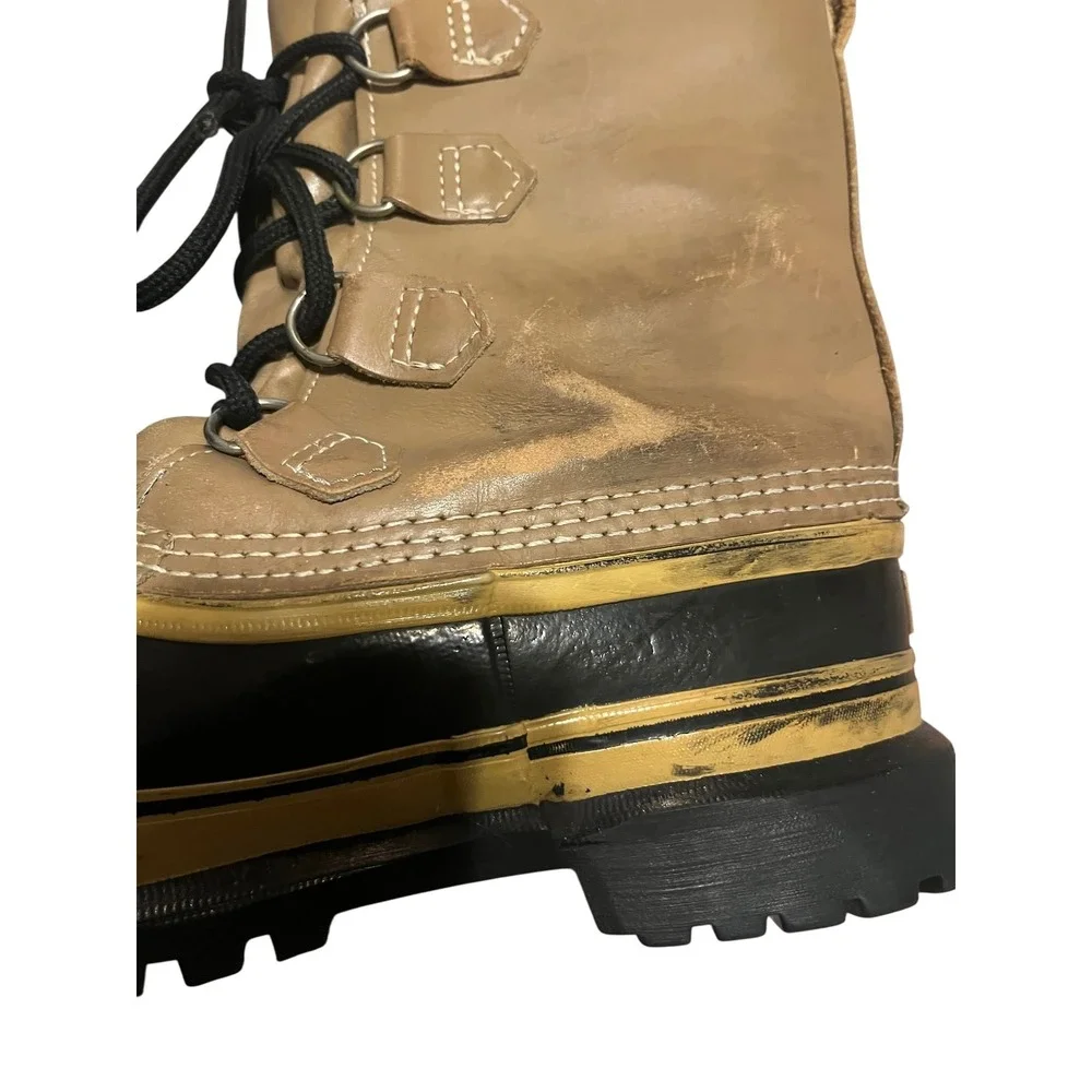 Vintage Sorel Caribou Mens 10 Winter Boots Tan Leather Waterproof Made in Canada